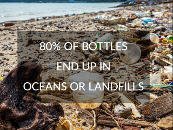 80% of plastic water bottles end up in landfills